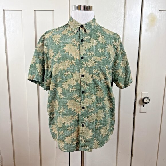 VatPave Hawaiian Aloha Shirt Men's XL  Green Short Sleeve Button Up Vacation - Picture 1 of 6